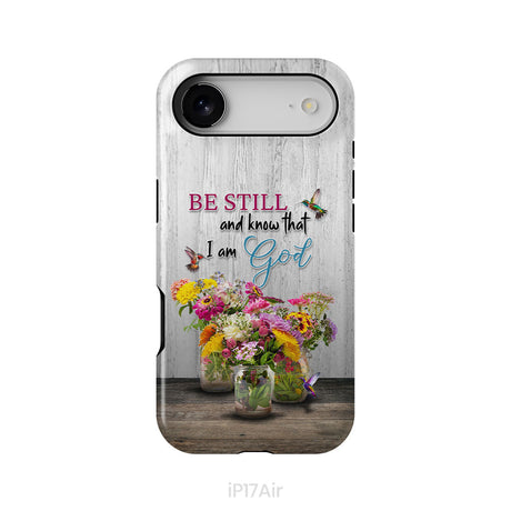 Psalm 46:10 Be Still and Know, Hummingbirds, Vase of Flowers, Phone Case