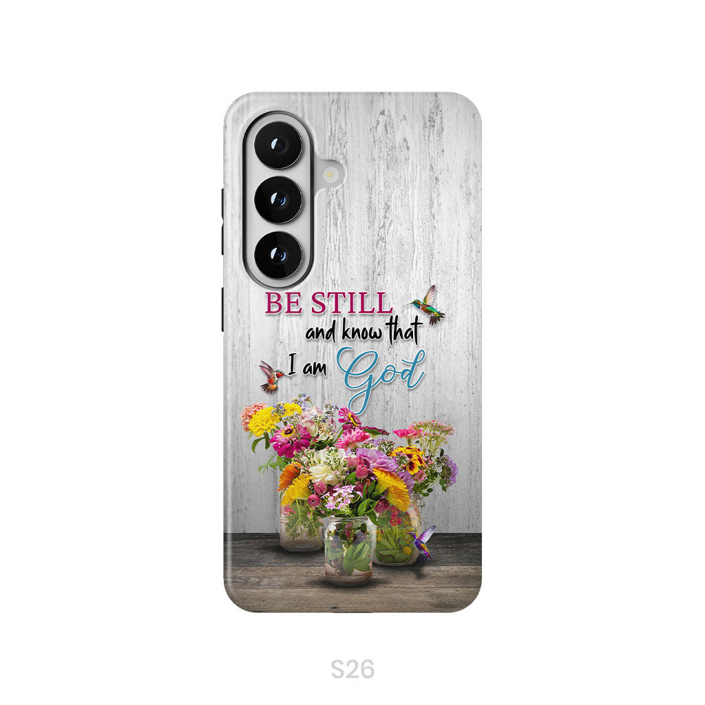 Psalm 46:10 Be Still and Know, Hummingbirds, Vase of Flowers, Phone Case