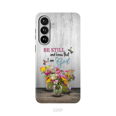 Psalm 46:10 Be Still and Know, Hummingbirds, Vase of Flowers, Phone Case