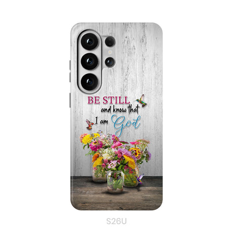 Psalm 46:10 Be Still and Know, Hummingbirds, Vase of Flowers, Phone Case