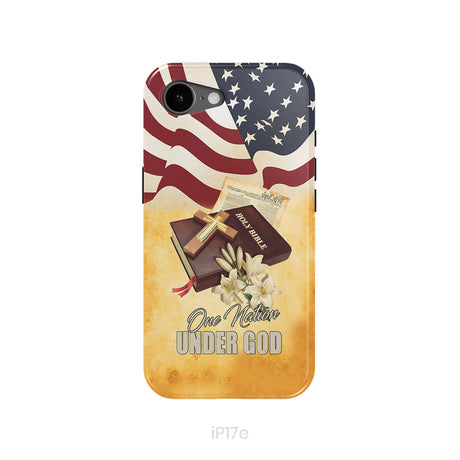 One nation under God American flag cross phone case