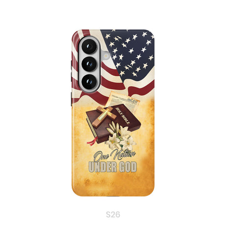 One nation under God American flag cross phone case