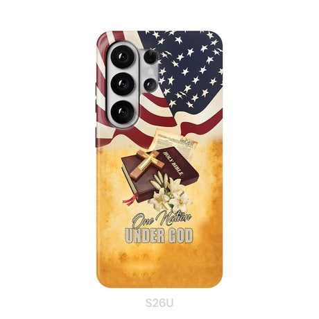 One nation under God American flag cross phone case