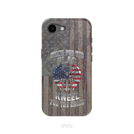 Stand for the Flag and Kneel for the Cross, American Flag Cross, Phone Case