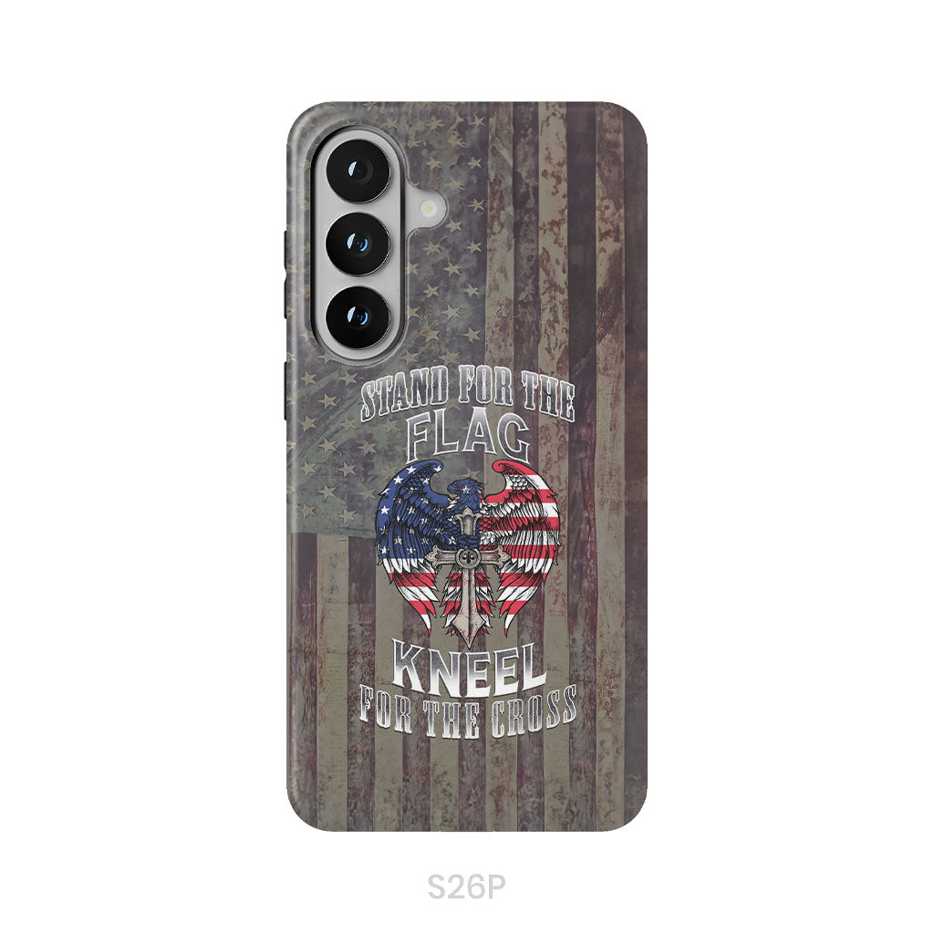 Stand for the Flag and Kneel for the Cross, American Flag Cross, Phone Case