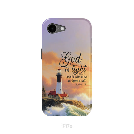1 John 1:5 God is Light, Lighthouse, Christian Phone Case