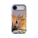 1 John 1:5 God is Light, Lighthouse, Christian Phone Case