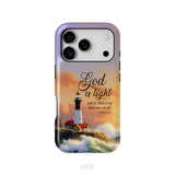 1 John 1:5 God is Light, Lighthouse, Christian Phone Case