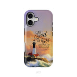 1 John 1:5 God is Light, Lighthouse, Christian Phone Case