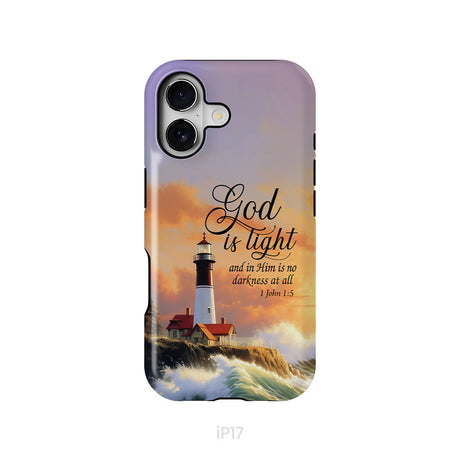 1 John 1:5 God is Light, Lighthouse, Christian Phone Case