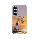 1 John 1:5 God is Light, Lighthouse, Christian Phone Case