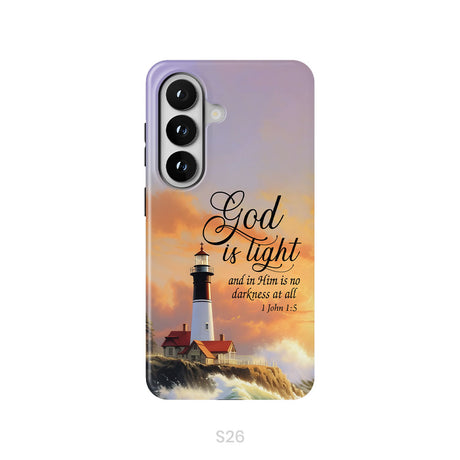 1 John 1:5 God is Light, Lighthouse, Christian Phone Case