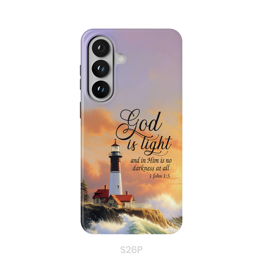 1 John 1:5 God is Light, Lighthouse, Christian Phone Case
