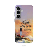1 John 1:5 God is Light, Lighthouse, Christian Phone Case