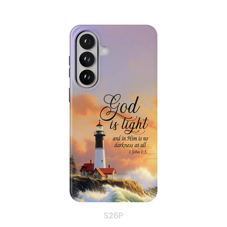 1 John 1:5 God is Light, Lighthouse, Christian Phone Case