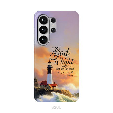 1 John 1:5 God is Light, Lighthouse, Christian Phone Case