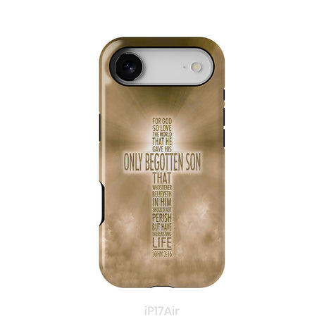 For God so loved the world John 3:16 KJV Bible verse phone case