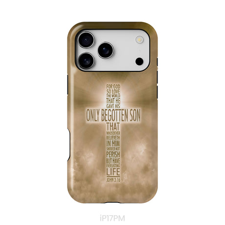 For God so loved the world John 3:16 KJV Bible verse phone case