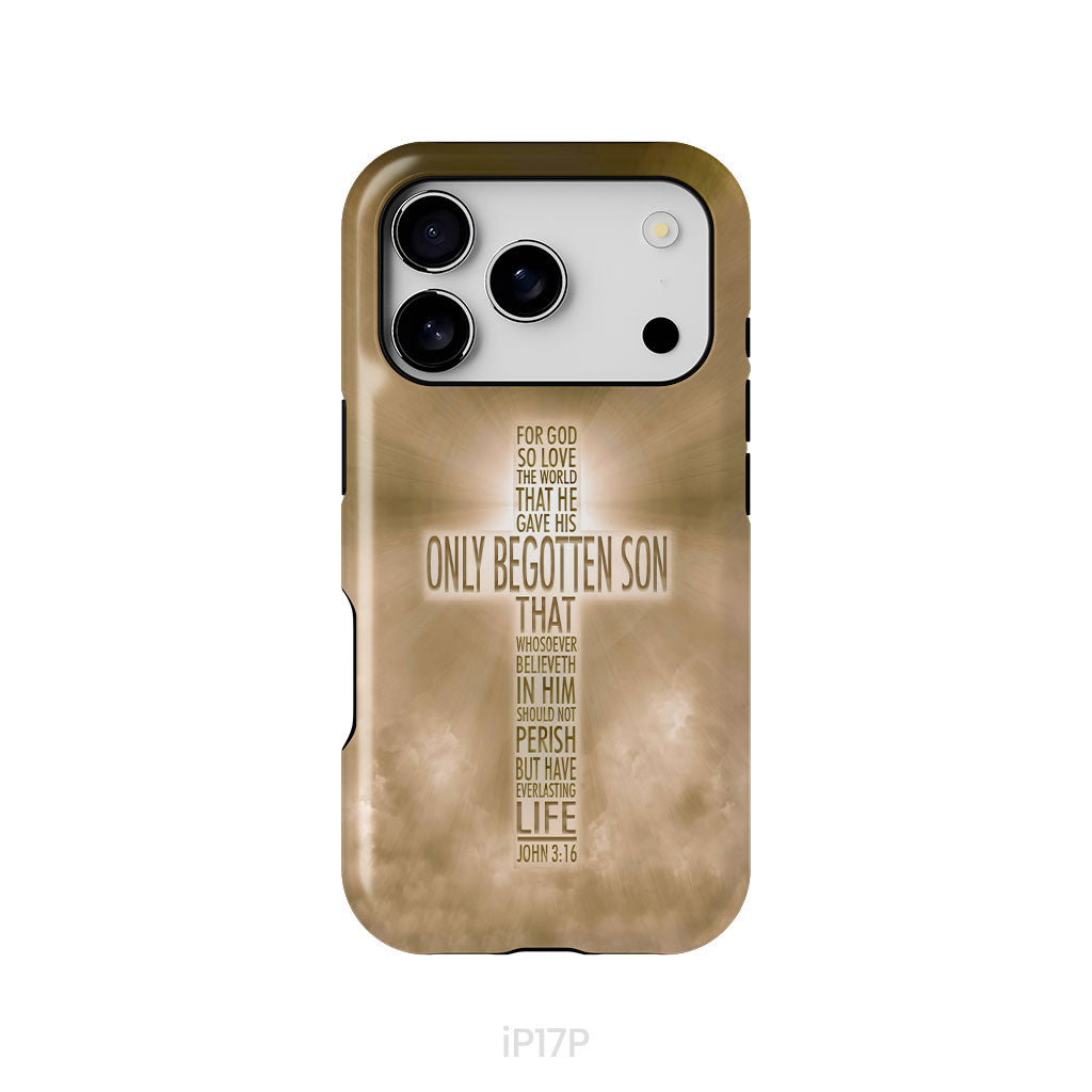 For God so loved the world John 3:16 KJV Bible verse phone case