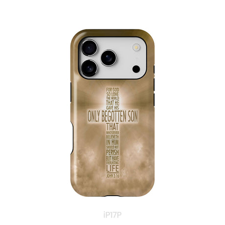 For God so loved the world John 3:16 KJV Bible verse phone case