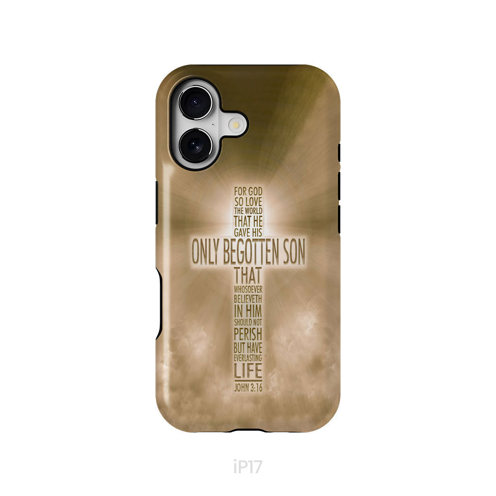 For God so loved the world John 3:16 KJV Bible verse phone case