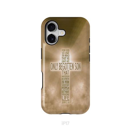 For God so loved the world John 3:16 KJV Bible verse phone case
