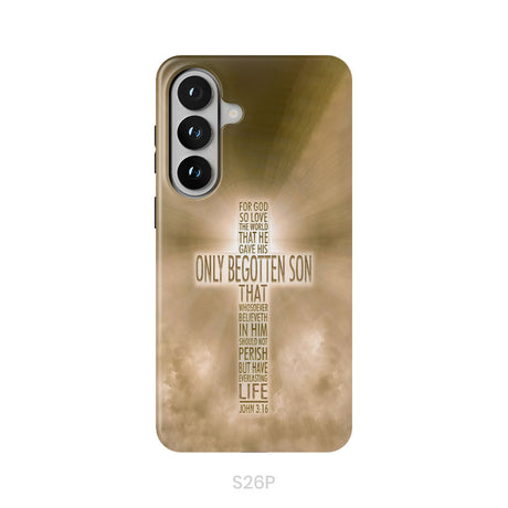 For God so loved the world John 3:16 KJV Bible verse phone case