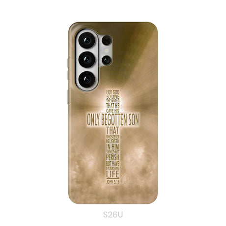 For God so loved the world John 3:16 KJV Bible verse phone case