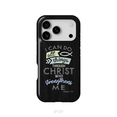 I can do all things through Christ Philippians 4:13 Bible verse phone case