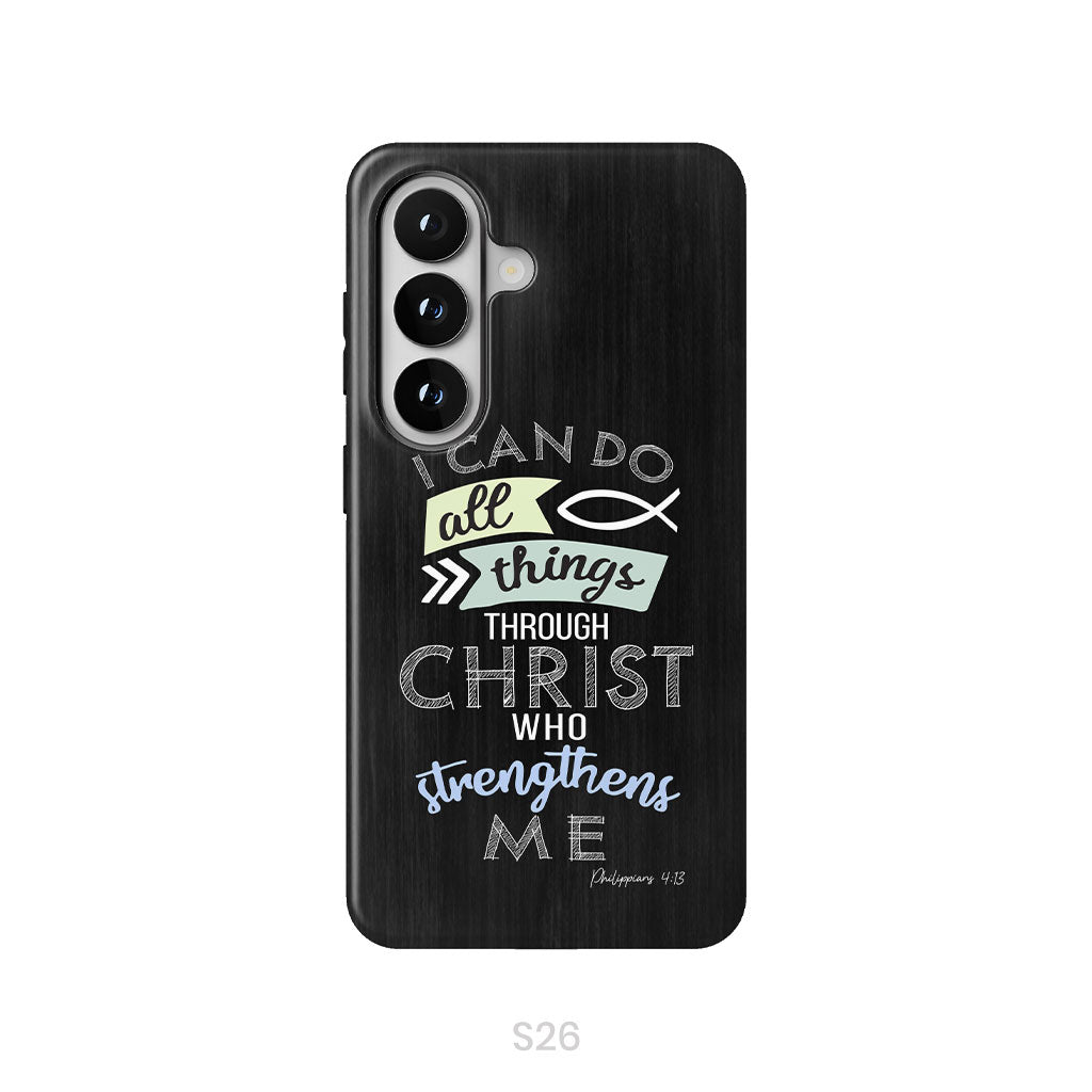 I can do all things through Christ Philippians 4:13 Bible verse phone case