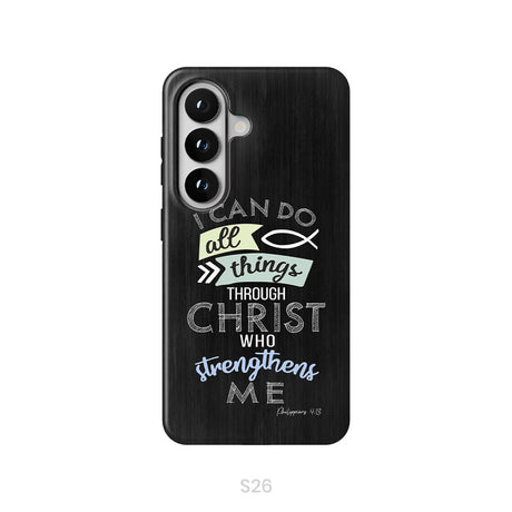 I can do all things through Christ Philippians 4:13 Bible verse phone case