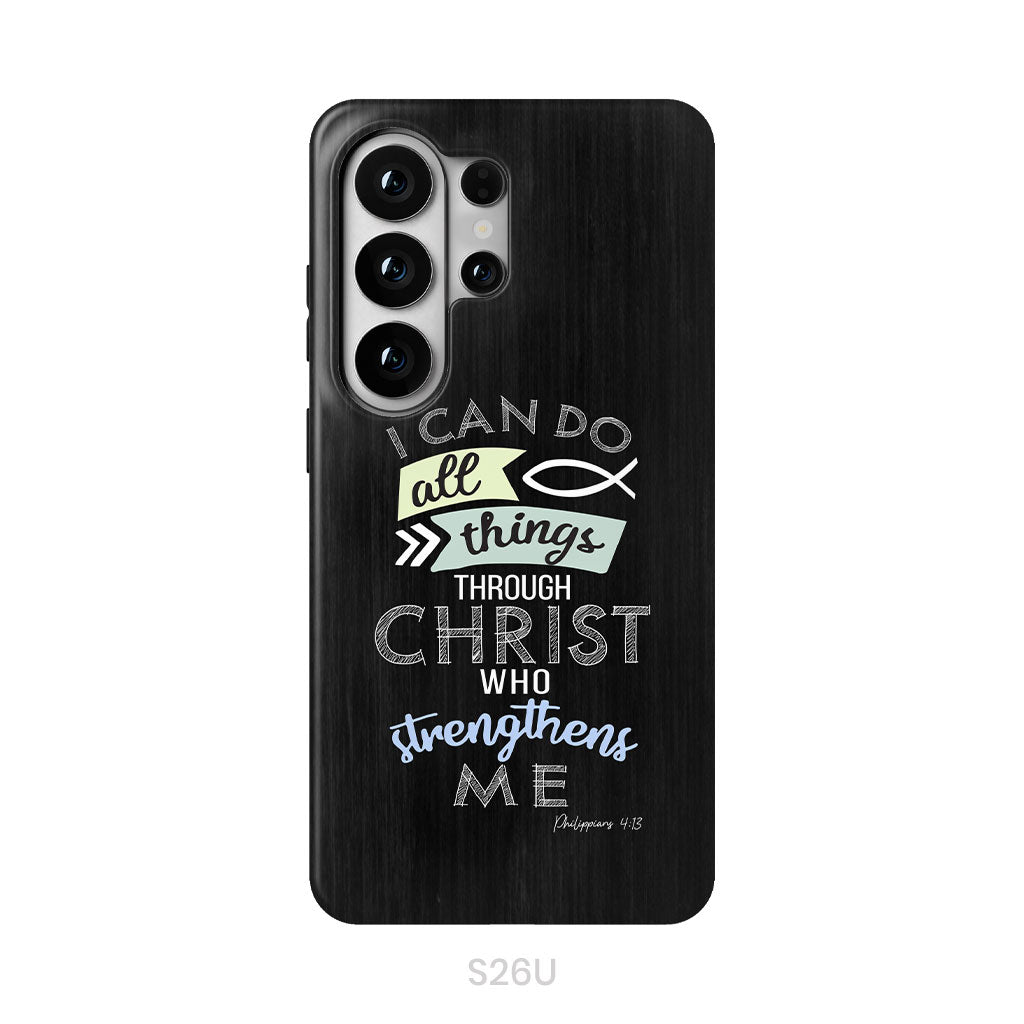 I can do all things through Christ Philippians 4:13 Bible verse phone case