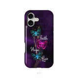 Faith Hope Love Butterfly with Cross Christian phone case