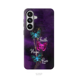 Faith Hope Love Butterfly with Cross Christian phone case