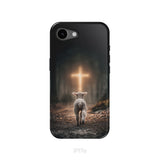 Lamb Walking Toward the Glowing Cross – Christian Phone Case