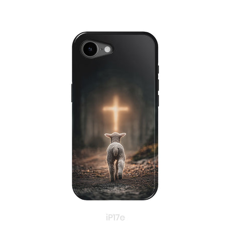 Lamb Walking Toward the Glowing Cross – Christian Phone Case