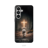 Lamb Walking Toward the Glowing Cross – Christian Phone Case