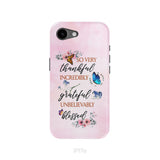 Grateful thankful blessed phone case, Butterfly floral Christian phone cases