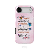 Grateful thankful blessed phone case, Butterfly floral Christian phone cases