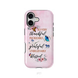 Grateful thankful blessed phone case, Butterfly floral Christian phone cases
