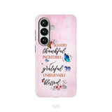 Grateful thankful blessed phone case, Butterfly floral Christian phone cases
