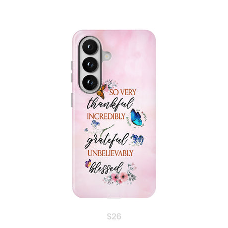 Grateful thankful blessed phone case, Butterfly floral Christian phone cases