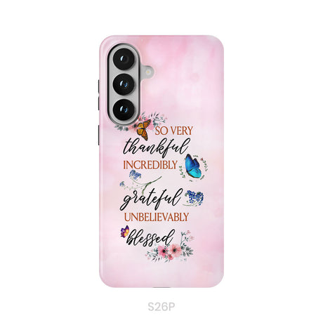 Grateful thankful blessed phone case, Butterfly floral Christian phone cases