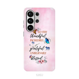 Grateful thankful blessed phone case, Butterfly floral Christian phone cases
