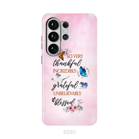 Grateful thankful blessed phone case, Butterfly floral Christian phone cases