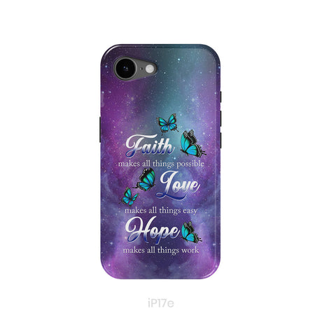 Butterfly Faith Makes All Things Possible Christian Phone Case