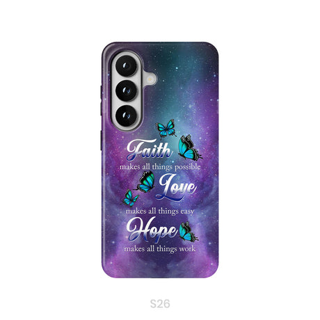 Butterfly Faith Makes All Things Possible Christian Phone Case