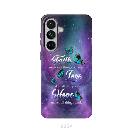 Butterfly Faith Makes All Things Possible Christian Phone Case
