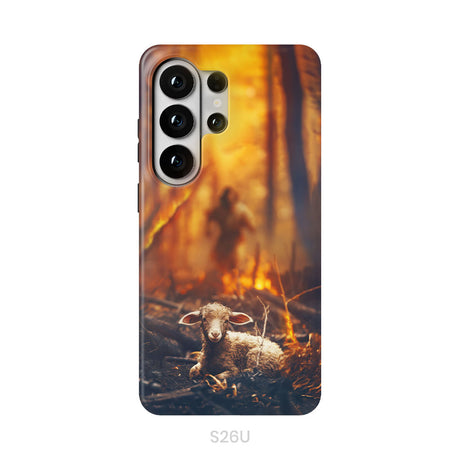 Jesus Rescues Lamb in the Fire Phone Case