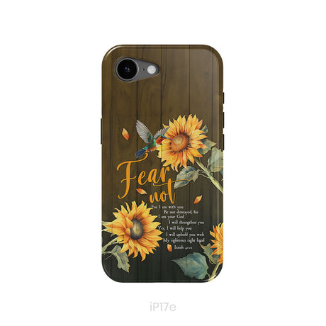 Fear Not for I Am With You Isaiah 41:10, Hummingbird, Sunflower, Phone Case
